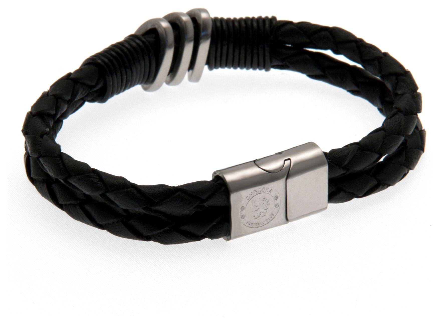 Stainless Steel and Leather Chelsea Bracelet.
