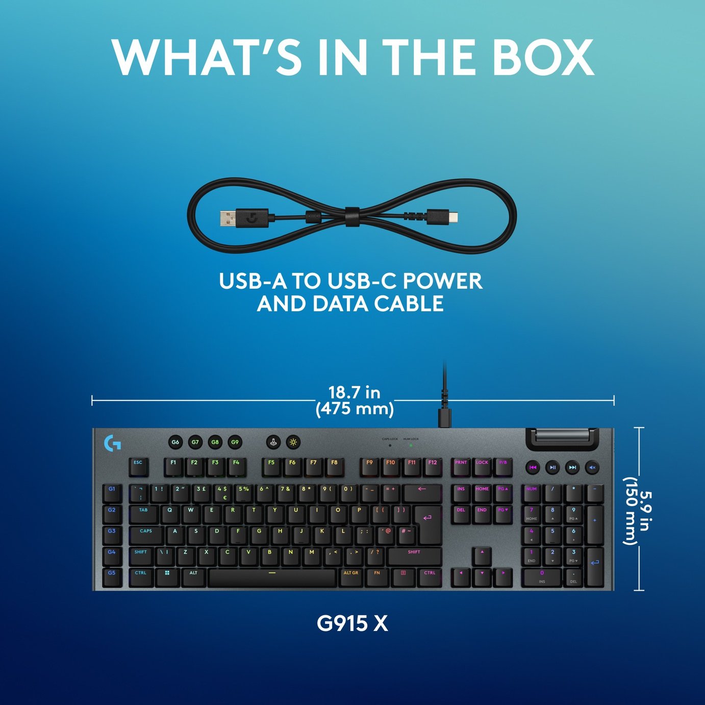 Buy Logitech G915 X Wired Gaming Keyboard - Black | PC keyboards