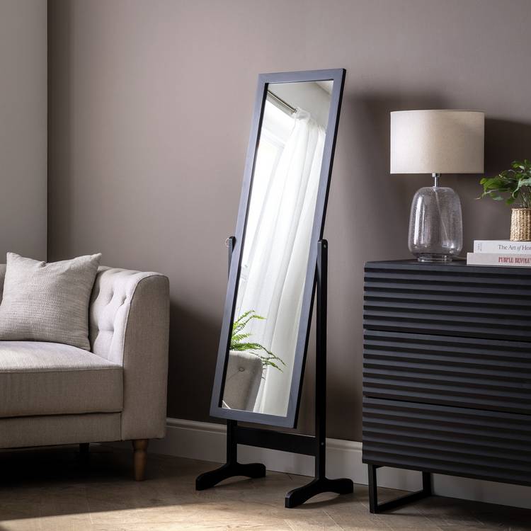 Argos Home Black Free Standing Cheval Mirror - 146x41cm 0