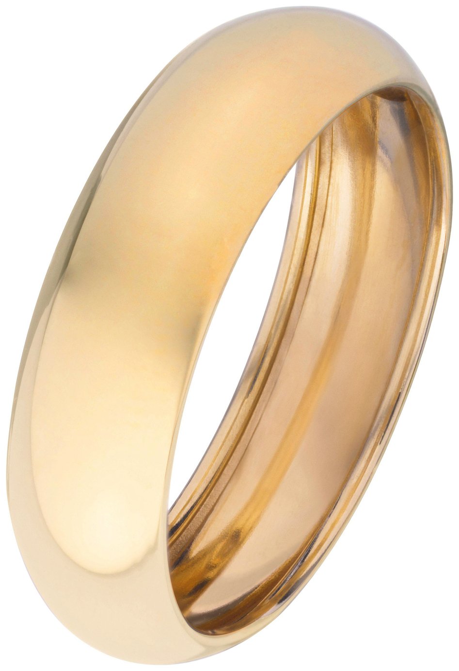 Revere 9ct Gold Rolled Edge Wedding Ring - 6mm - N