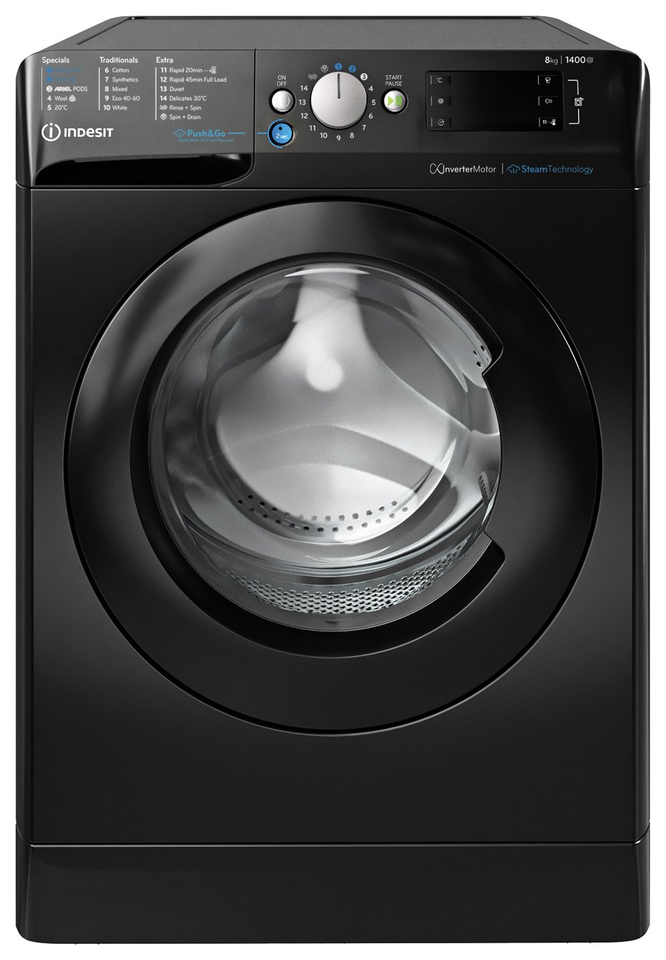 Indeit Indesit BWE81496XKVUK 8KG 1400 Spin Washing Machine - Black