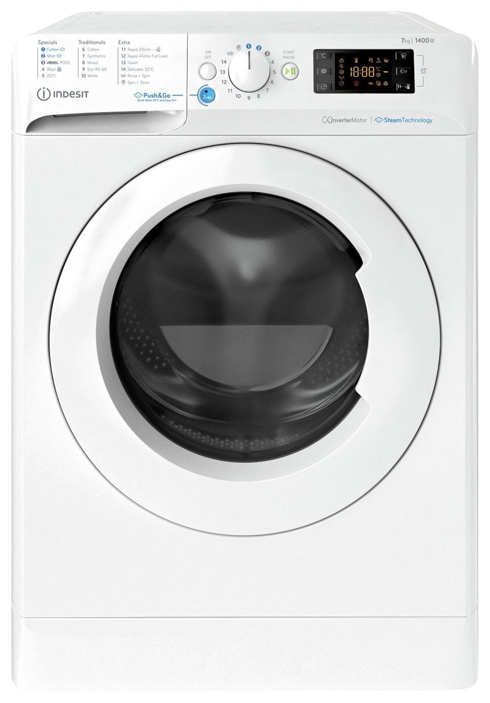 Indesit BWE71496XWVUK 7KG 1400 Spin Washing Machine - White