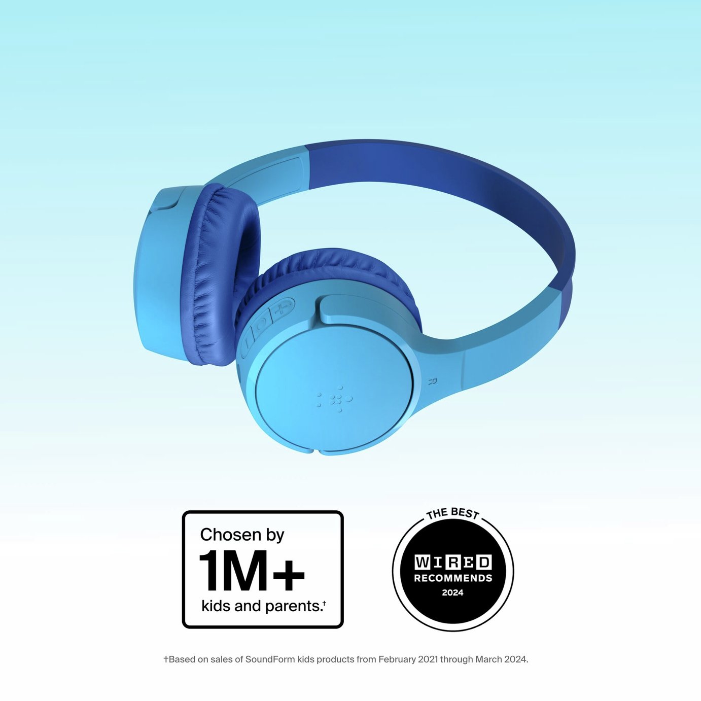 Belkin SoundForm Mini Kids On-Ear Wireless Headphones – Blue