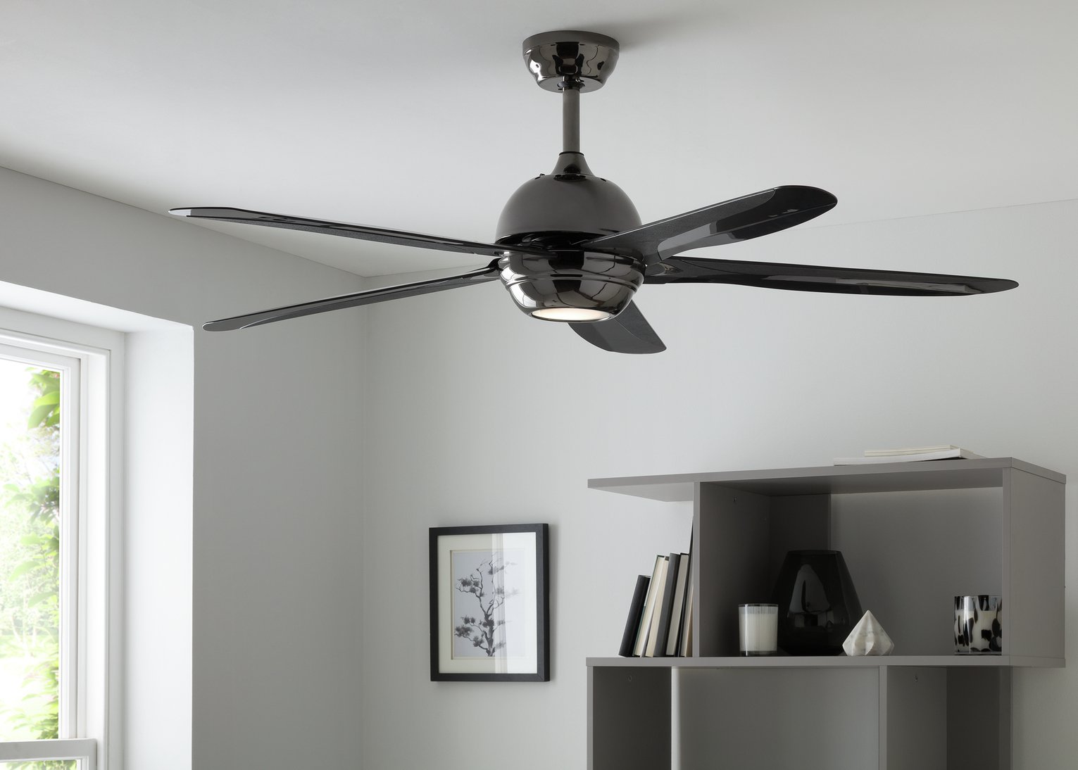 Argos Home Modern Remote Control Ceiling Fan - Black