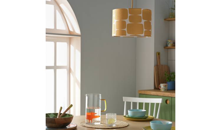 Buy Habitat x Scion Yellow Lohko Drum Lampshade - 30cm | Lamp shades ...