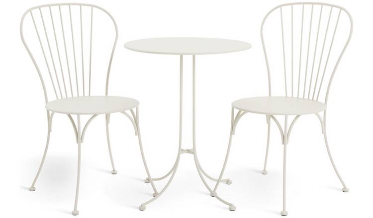 Habiat Elara 2 Seater Metal Garden Bistro Set - White