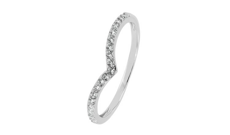 Revere 9ct White Gold Cubic Zirconia Eternity Ring - S