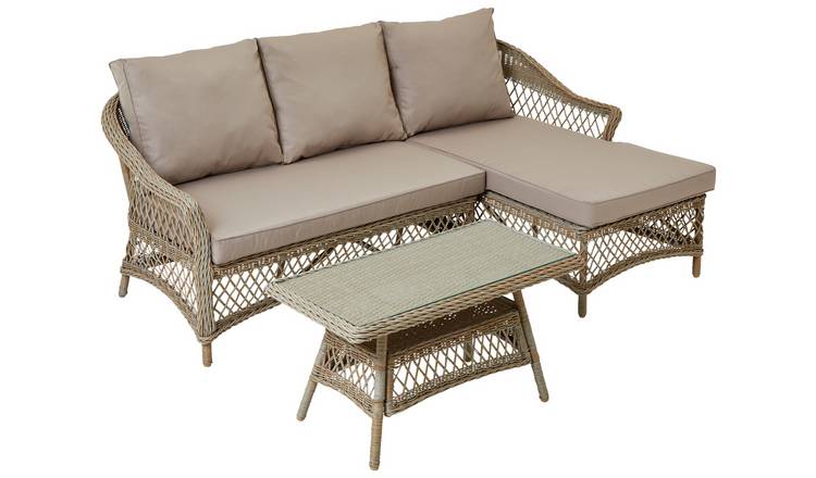 Argos Home Palermo 3 Seater Rattan Effect Garden Sofa Set