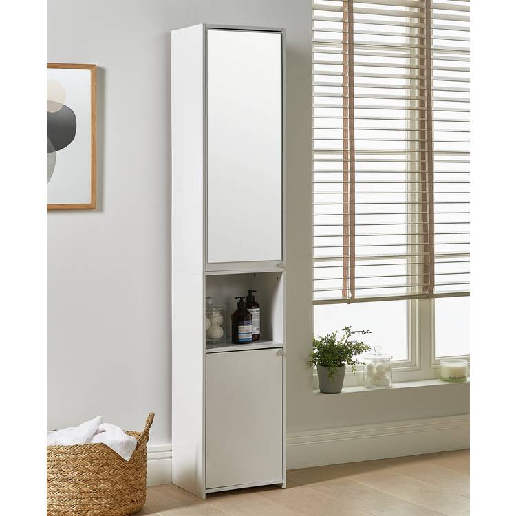 Argos Home Prime Mirrored Tallboy - White 0