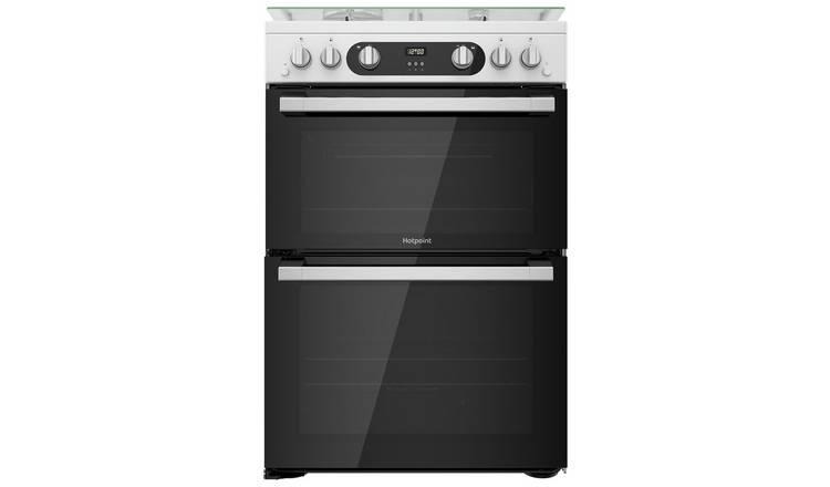 Hotpoint HD67G02CCW/UK 60cm Double Oven Gas Cooker - White