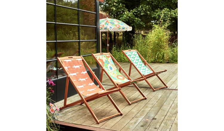 Habitat x Scion Folding Wooden Garden Deck Chair - Lintu 