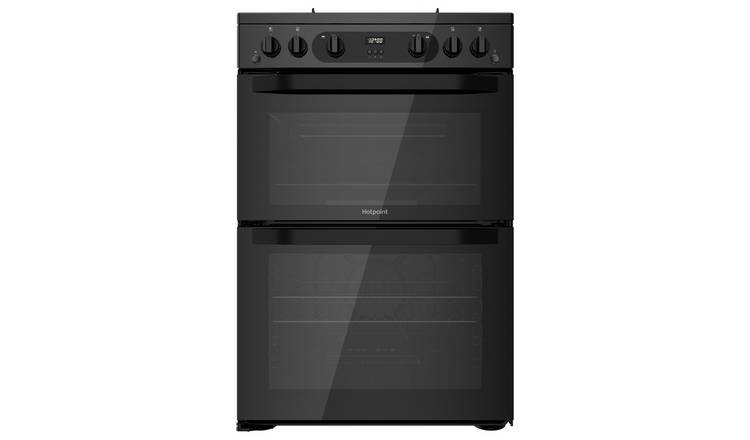 Hotpoint HDM67G0CMB/UK 60cm Double Oven Gas Cooker - Black