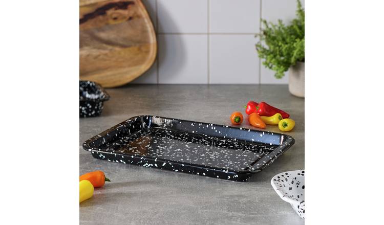 Habitat 42cm Enamel Oven Tray - Black