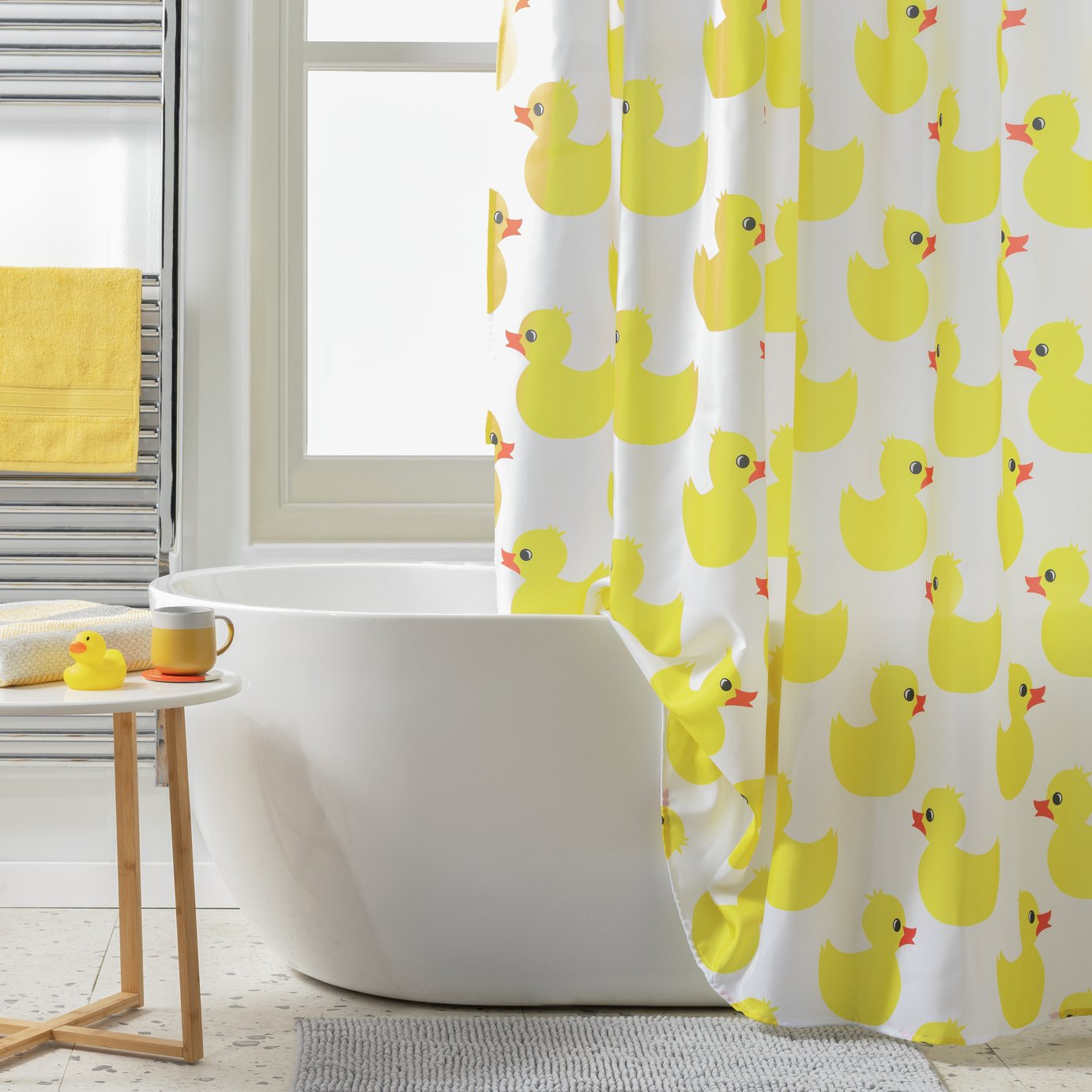 Argos Home Rubber Duck Shower Curtain - Yellow