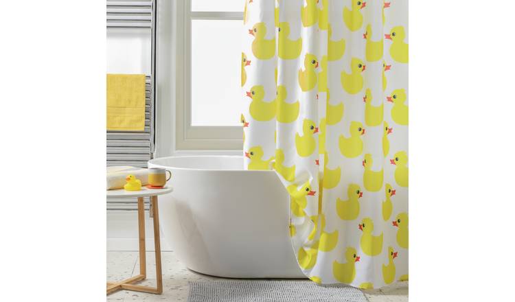 Argos Home Rubber Duck Shower Curtain - Yellow