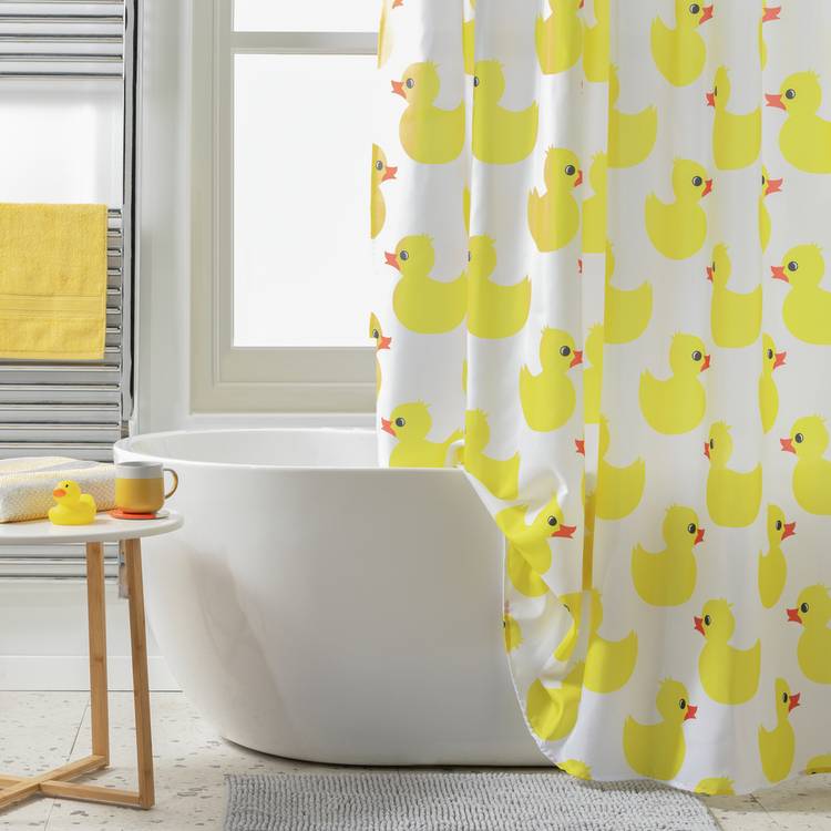 Argos Home Rubber Duck Shower Curtain - Yellow 0