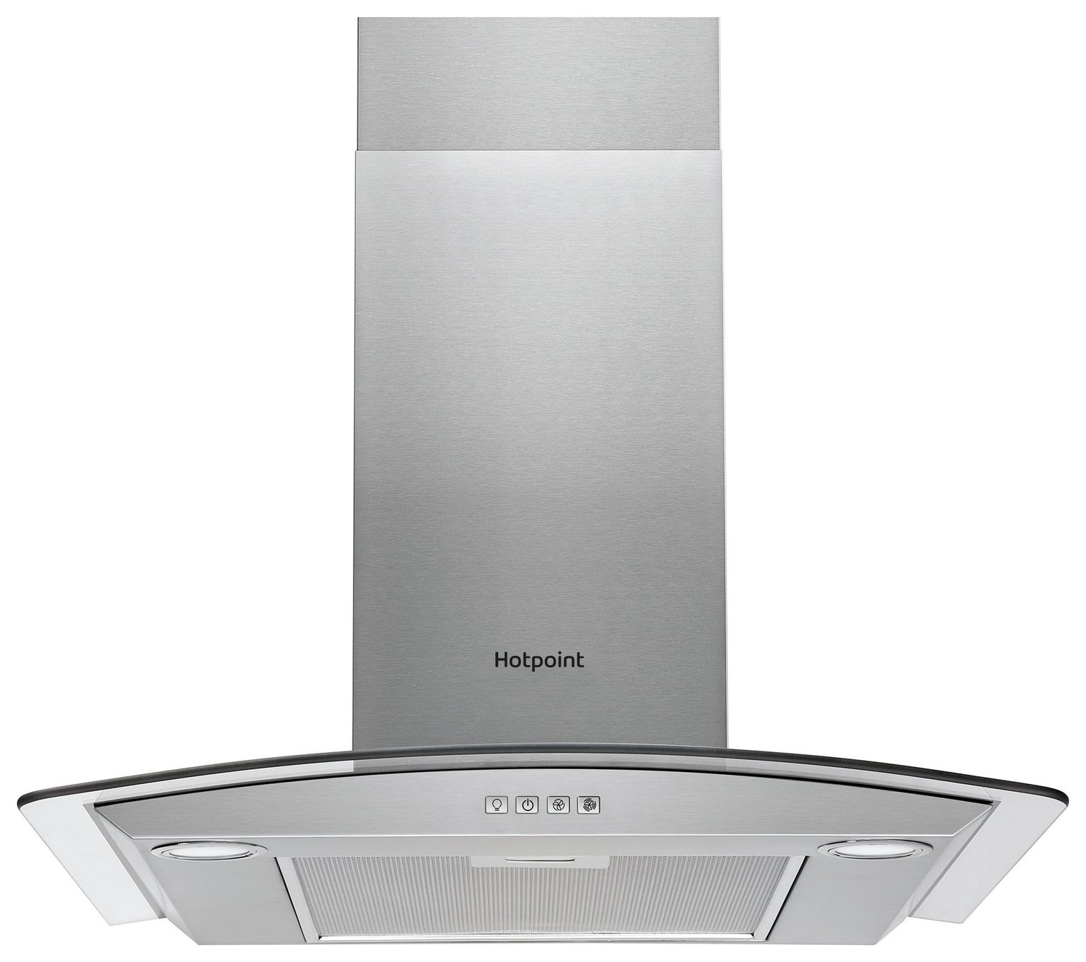 Hotpoint PHGC7.4FLMX Curved Glass Hood - Stainless Steel