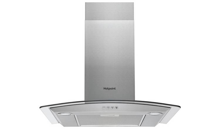 Hotpoint PHGC7.4FLMX Curved Glass Hood - Stainless Steel