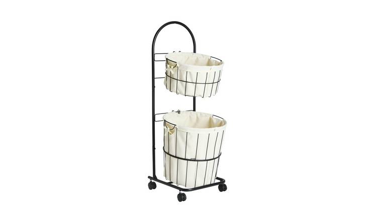 Argos Home 37 litre Laundry Basket Trolley - Black