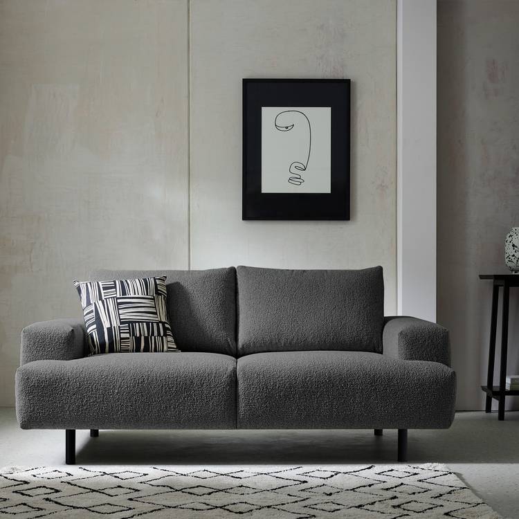 Habitat Julien Fabric 2 Seater Sofa - Charcoal 0