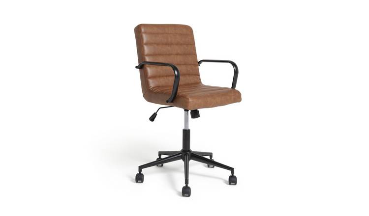 Buy Habitat Alvar Faux Leather Office Chair - Tan | Office chairs | Habitat