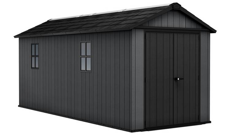 Keter Plastic Grey Outdoor Garden Storage Shed - 7.5 x 17ft