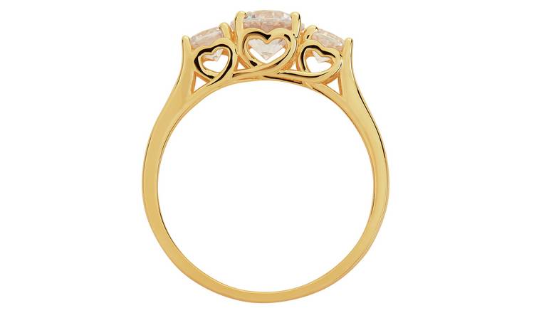 Buy Revere 9ct Gold Round Cubic Zirconia Engagement Ring - O, Womens rings