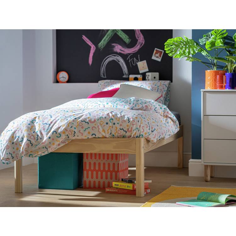 Habitat Odin Platform Bed With Mattress - Pine 0