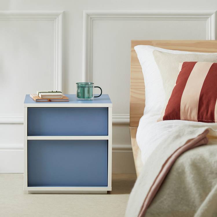 Habitat Edale 2 Drawer Bedside Table - Blue 0