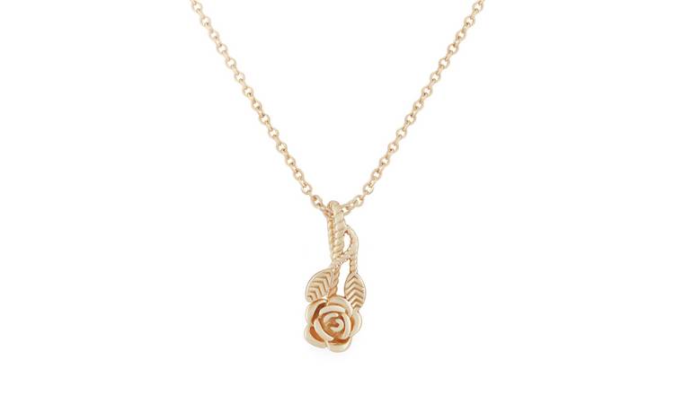 Disney Gold Coloured Belle Rose Carded Pendant Necklace