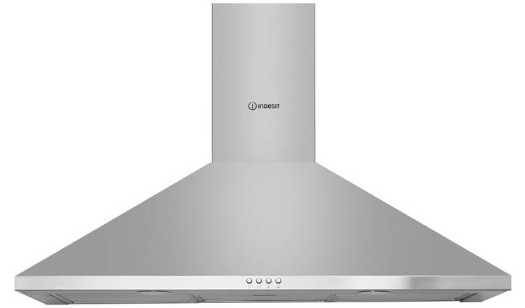 Indesit IHPC9.4LMX 90cm Chimney Cooker Hood- Stainless Steel