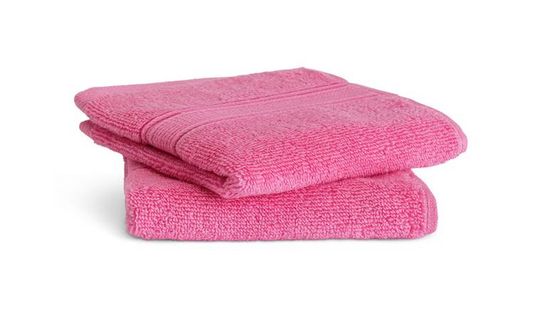 Habitat Supersoft Cotton 2 Pack Face Cloth - Raspberry