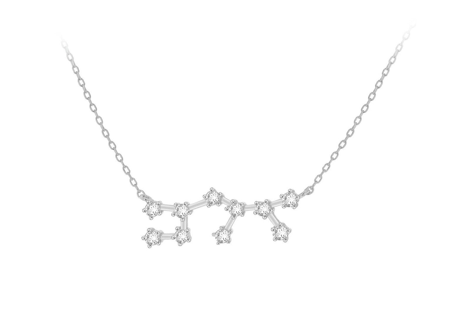 Sterling Silver Star Sign Pendant Necklace-Sagittarius