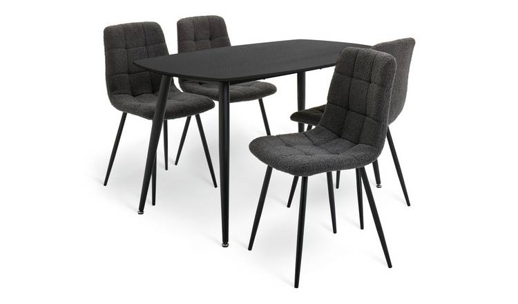 Argos Home Cobin Wood Effect Dining Table & 4Charcoal Chairs