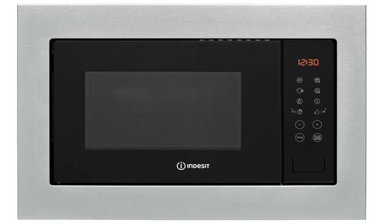 Indesit MWI 125 GX UK Built-In Microwave - Black and Silver