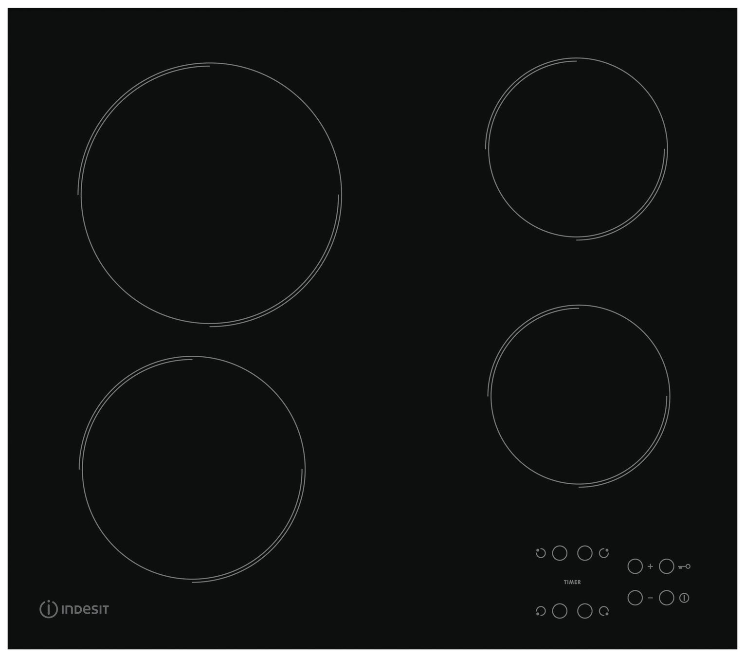 Indesit RI 161 C 60cm Ceramic Hob - Black