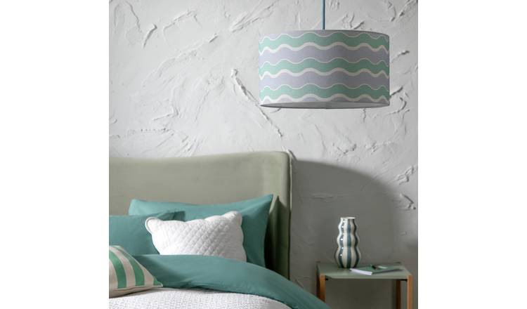 Habitat Pastel Wave Printed Easy Fit Drum Lampshade - 35cm