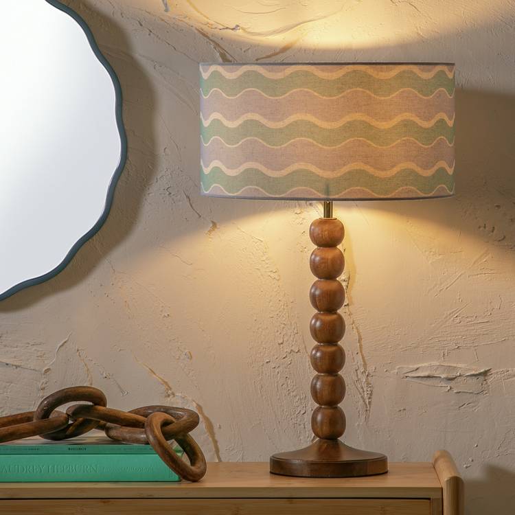 Habitat Pastel Wave Printed Easy Fit Drum Lampshade - 35cm 0