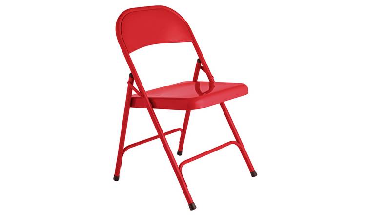 Habitat Macadam Metal Folding Chair - Red