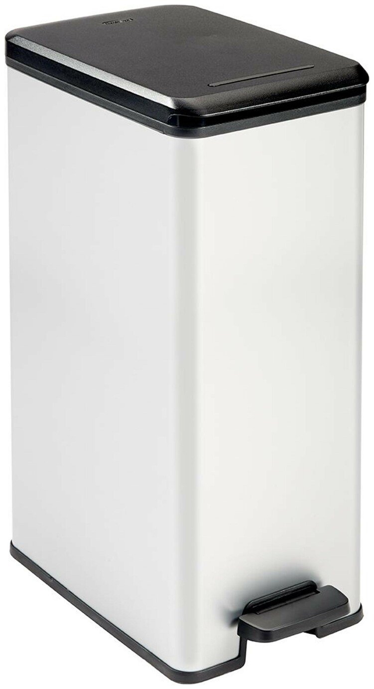 Buy Curver Deco 40 Litre Slim Bin - Silver | Kitchen bins | Argos