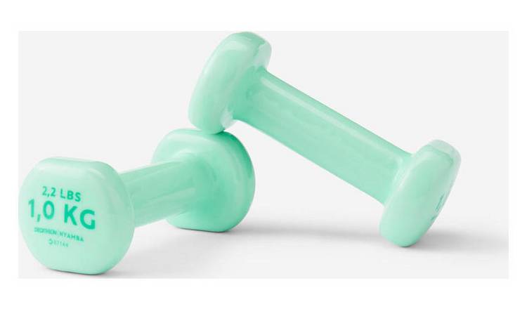 Decathlon PVC Dumbbells - 2 x 1kg