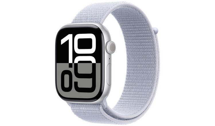 Apple Watch Series 10 GPS 46mm Silver Blue Cloud Sport Loop