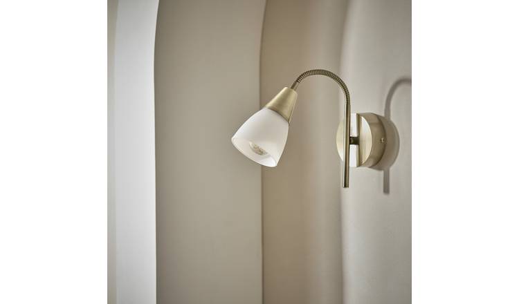 Argos Home Curico Glass Wall Light - Brass & White