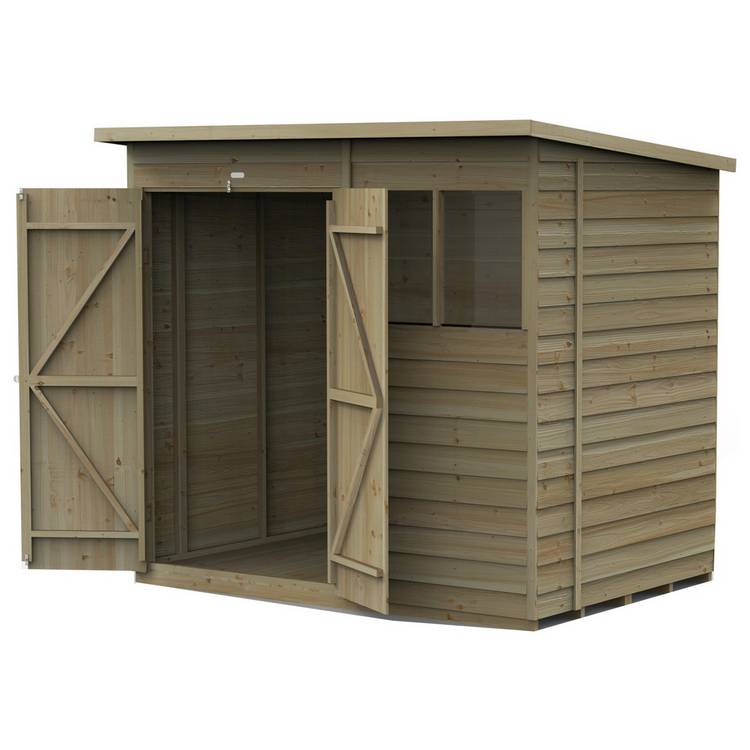 Forest 4Life Overlap 2 Windows Pent Shed - 7 x 5ft 0