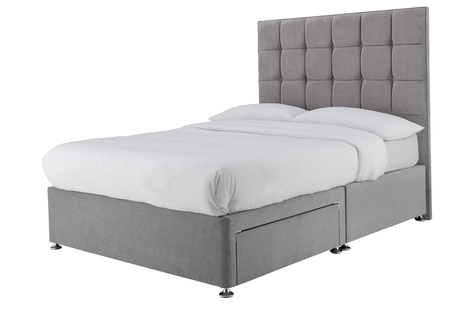 Forty Winks 2000 Pocket Sprung 2 Drw Double Divan- Seal Grey Review