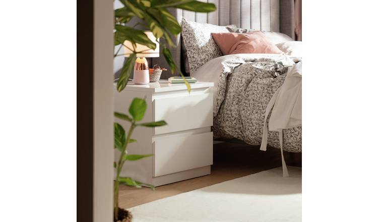 Habitat Jenson 2 Drawer Bedside Table - White