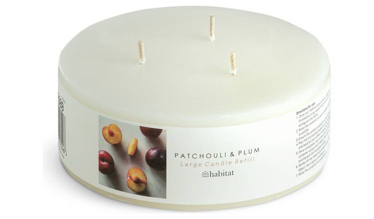 Habitat Large Core Plus Wax Candle Refill - Patchouli & Plum