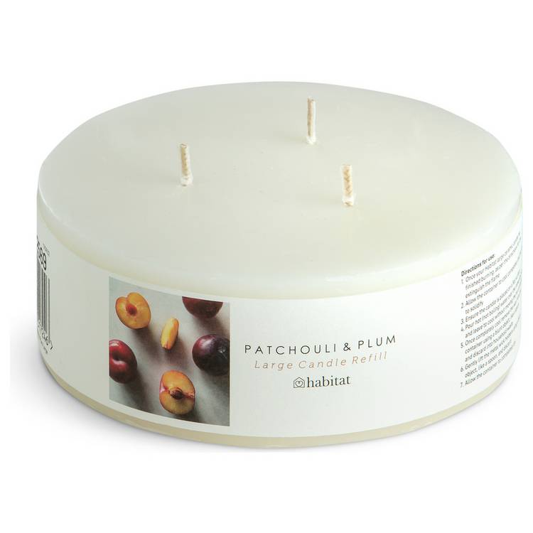 Habitat Large Wax Candle Refill - Patchouli & Plum 0