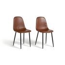 Buy Argos Home Beni Pair of Faux Leather Dining Chairs - Tan | Dining ...