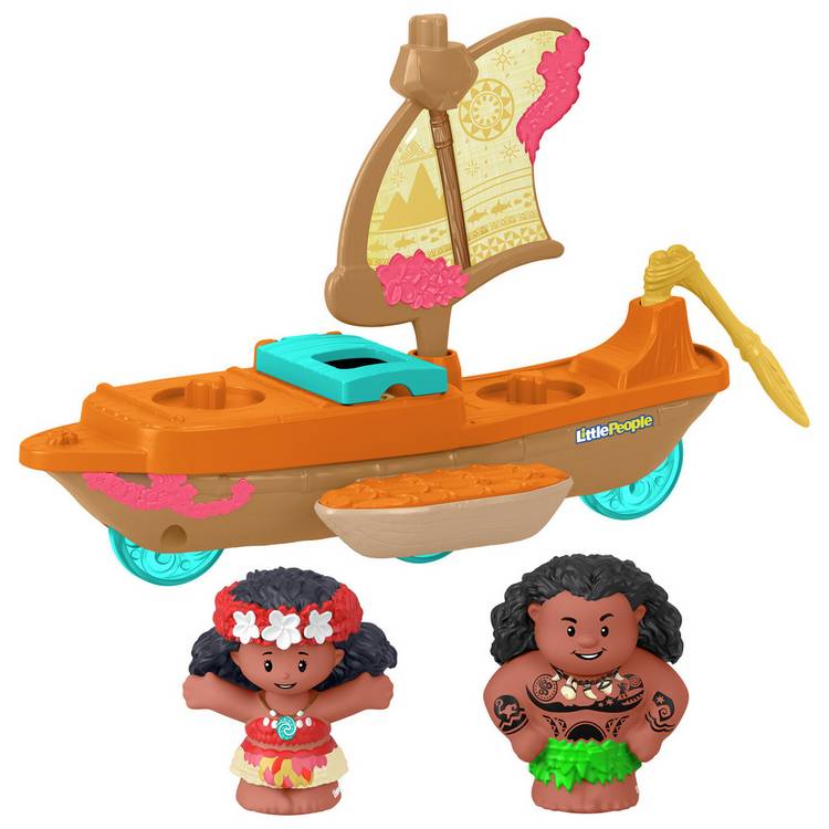 Disney Princess Moana & Maui's Canoe Sail Boat with Figures  0